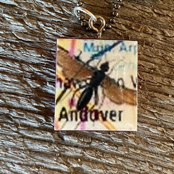 Artistic Bug Scrabble Tile Necklace - Picture 1 of 3